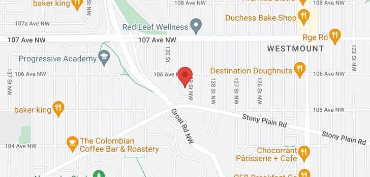 map of 10524 129 ST NW